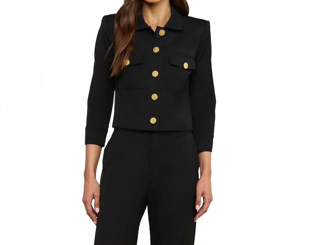 NEW L'AGENCE women's kumi cropped jacket in black